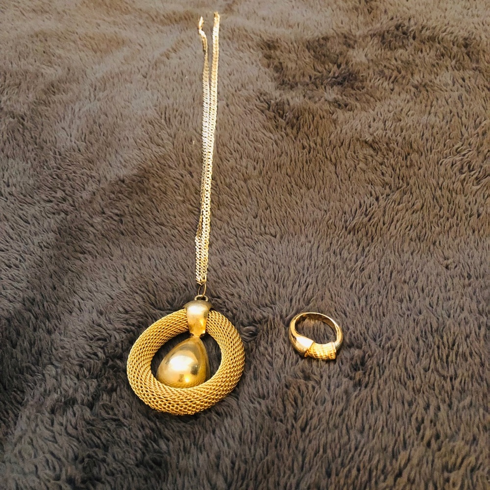 Gold Necklace and Ring Set